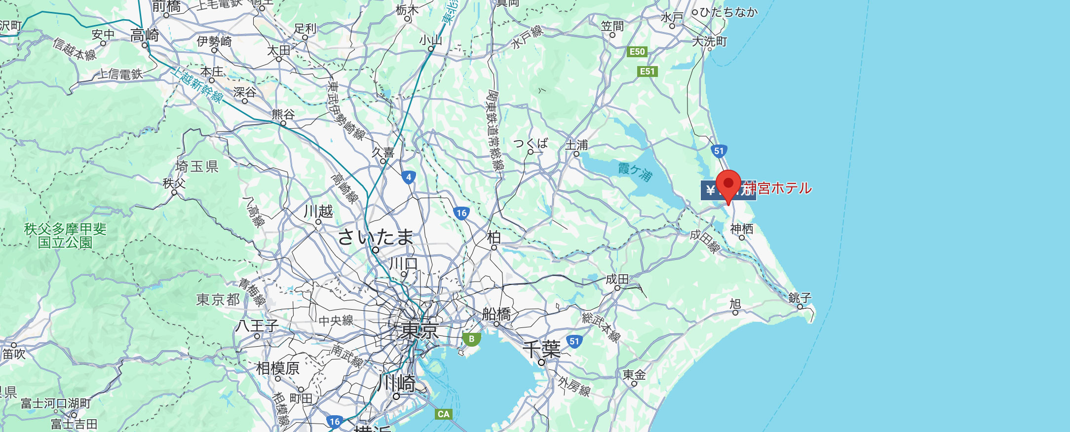 国道124号線沿い